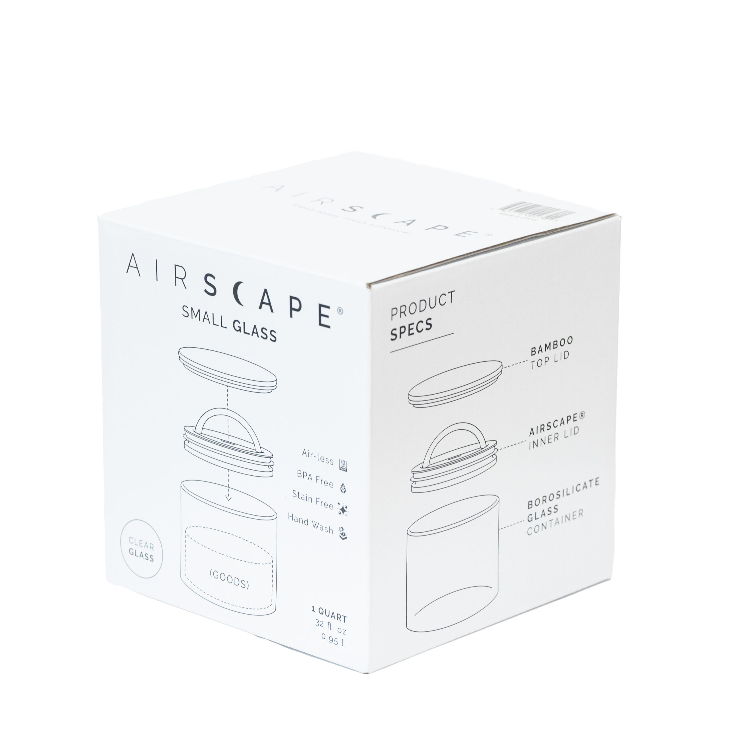 AIRSCAPE - Glass box 250gr with bamboo lid