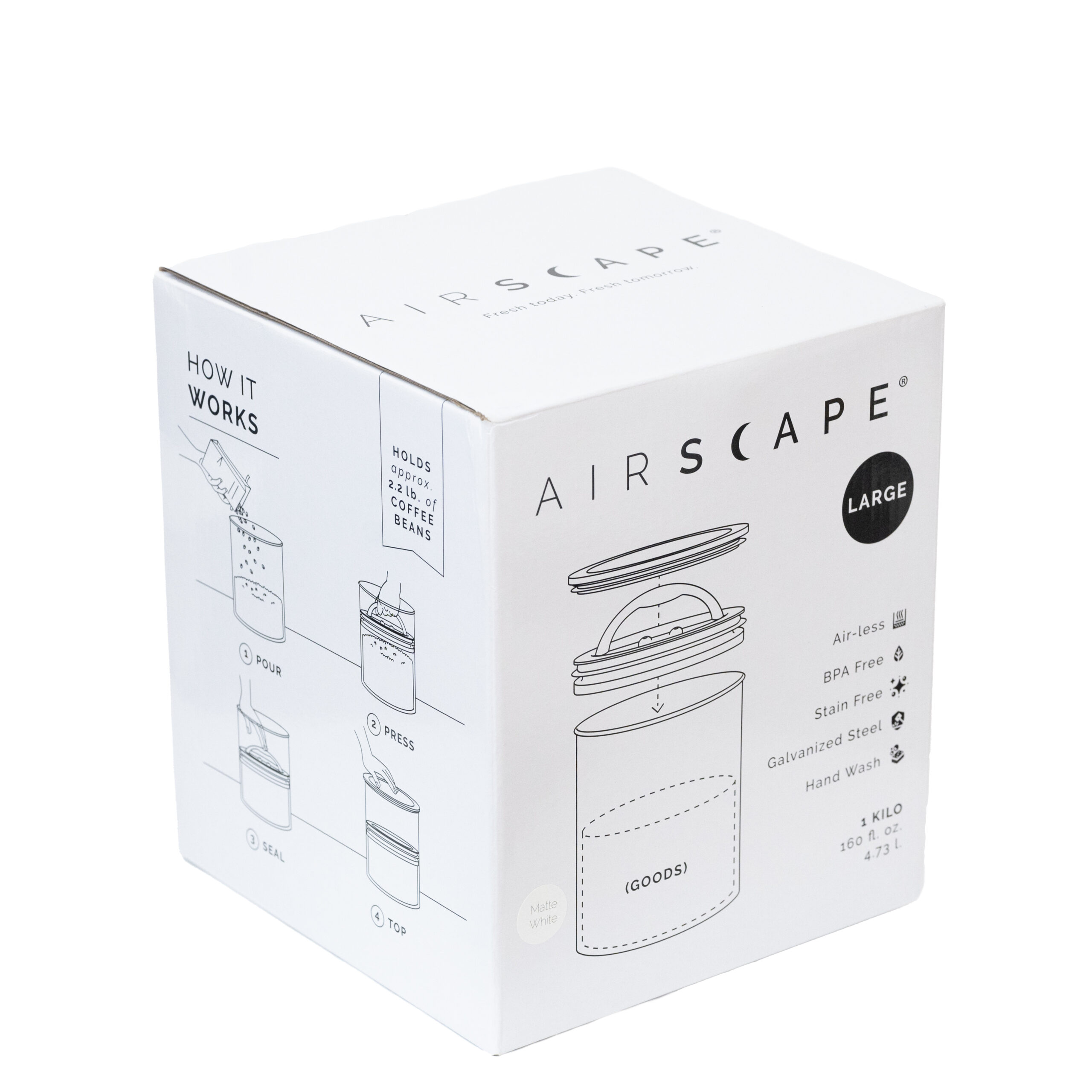 AIRSCAPE - Metal box 1kg matte White