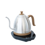 BREWISTA - Artisan Electric Kettle Silver - wood handle blackbase 1